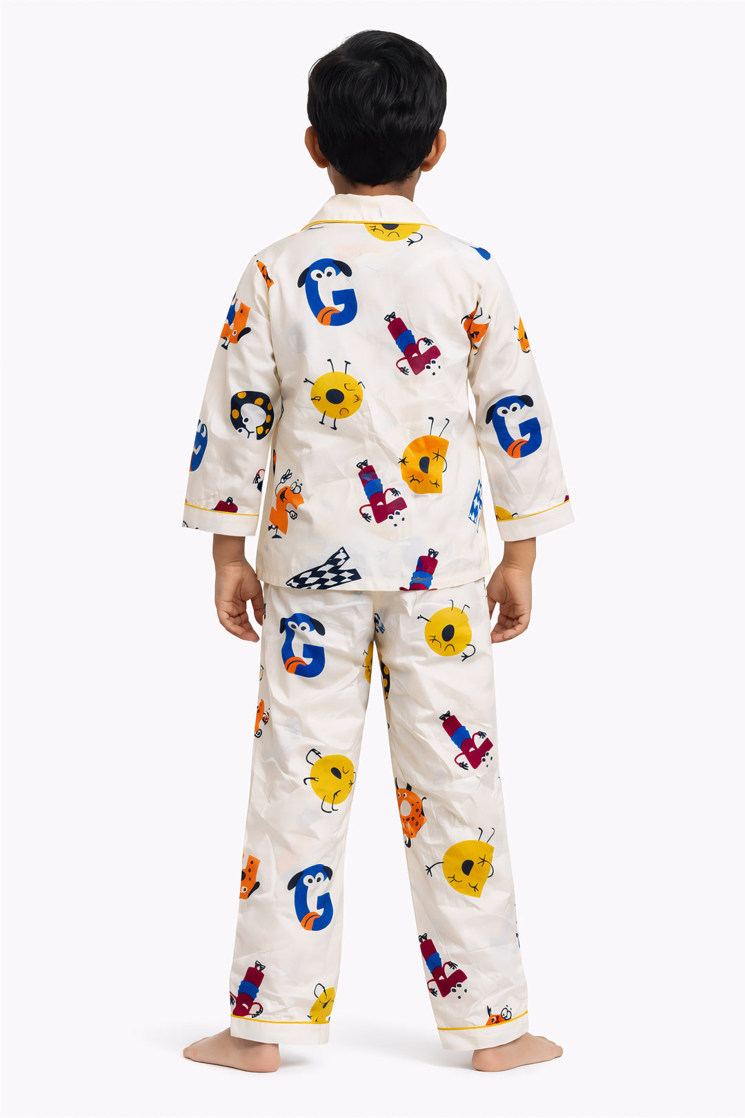 Monster Party Print Long Sleeve Kids Night Suit
