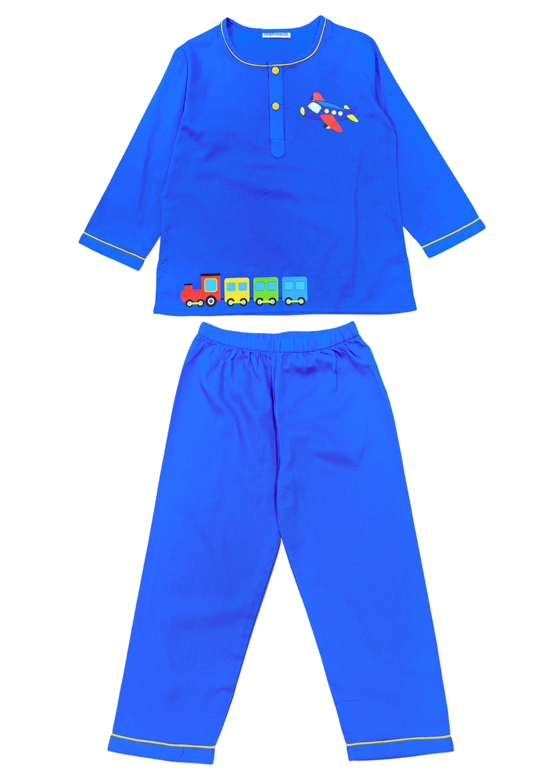 Journey To Dreamland Print Round Neck Long Sleeve Kids Night Suit