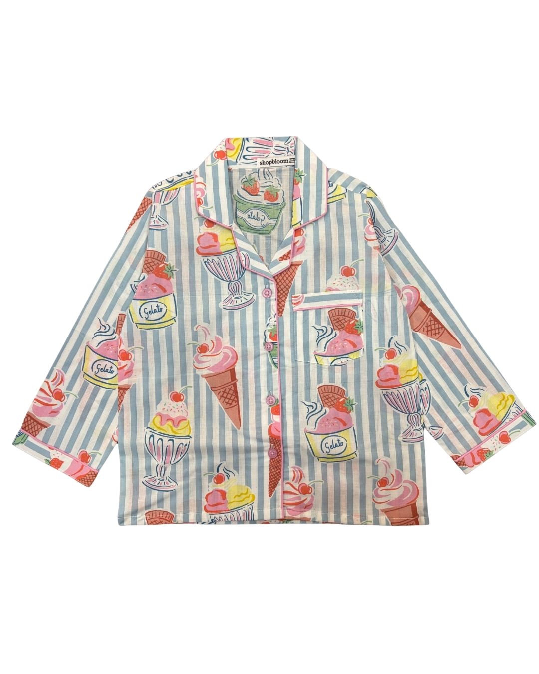 Sweet Scoops Print Long Sleeve Kids Night Suit