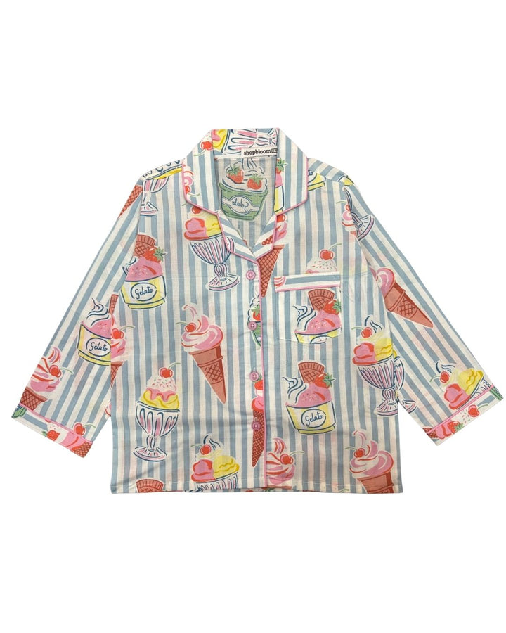 Sweet Scoops Print Long Sleeve Kids Night Suit