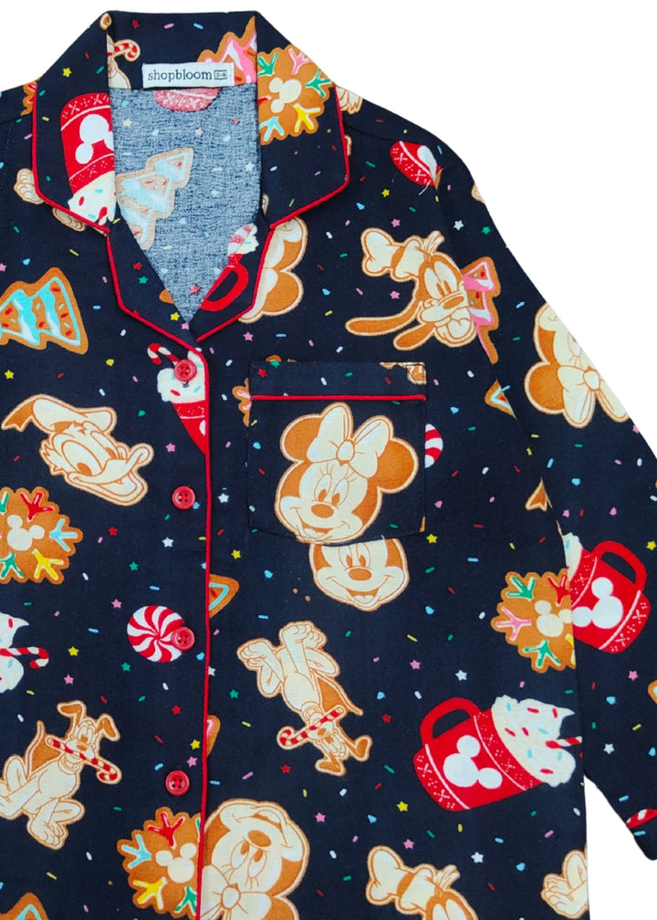 Gingerbread Dreams Cotton Flannel Long Sleeve Kids Night Suit