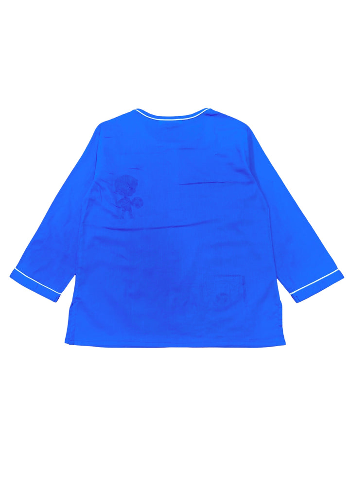 Goalpost Dreams Print Round Neck Long Sleeve Kids Night Suit