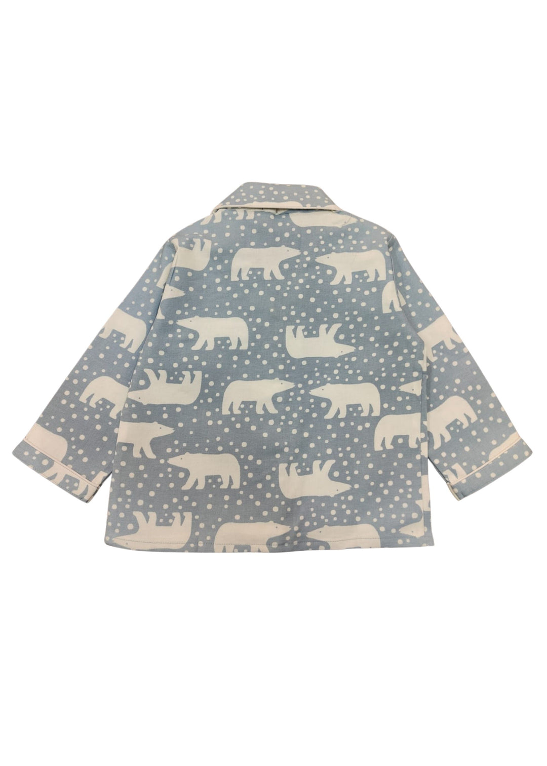 White Polar Bear Cotton Flannel Long Sleeve Kids Night Suit