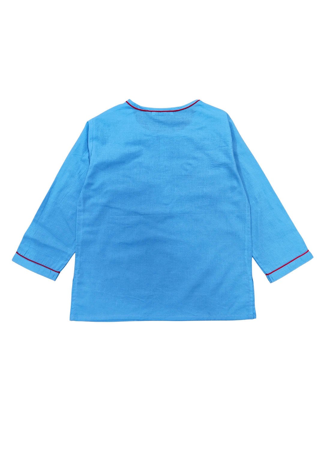 Sky & Tracks Print Round Neck Long Sleeve Kids Night Suit