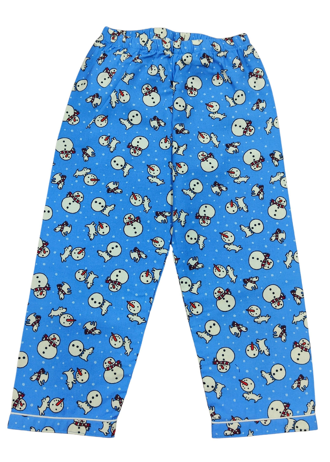 Winter Snowman Cotton Flannel Long Sleeve Kids Night Suit