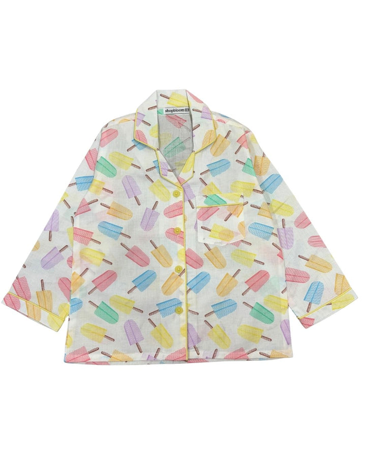 Frosty Pops Print Long Sleeve Kids Night Suit