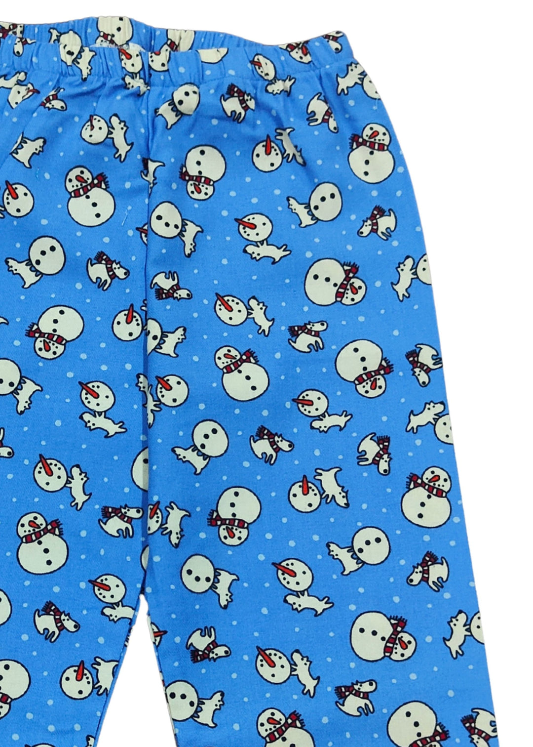 Winter Snowman Cotton Flannel Long Sleeve Kids Night Suit