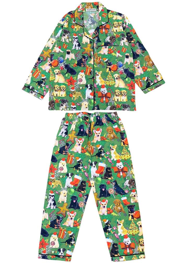 Happy Paws Print Long Sleeve Kids Night Suit