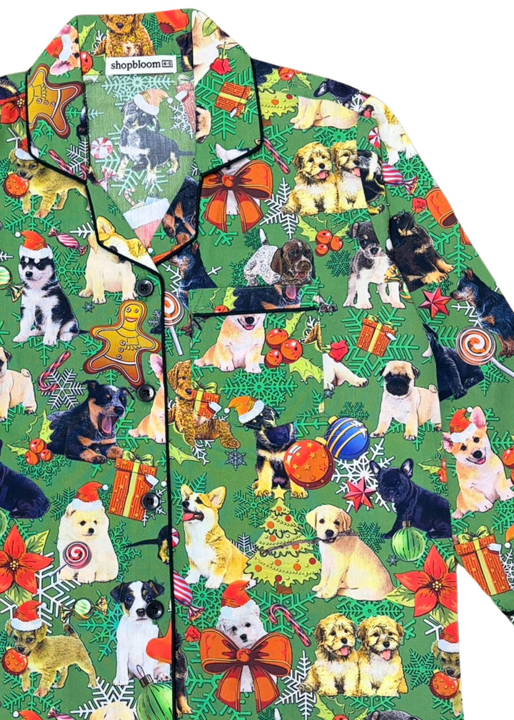Happy Paws Print Long Sleeve Kids Night Suit