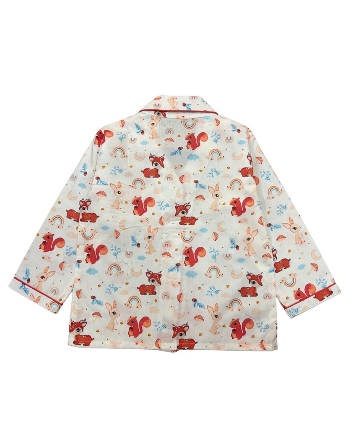 Nutty Buddy Print Long Sleeve Kids Night Suit