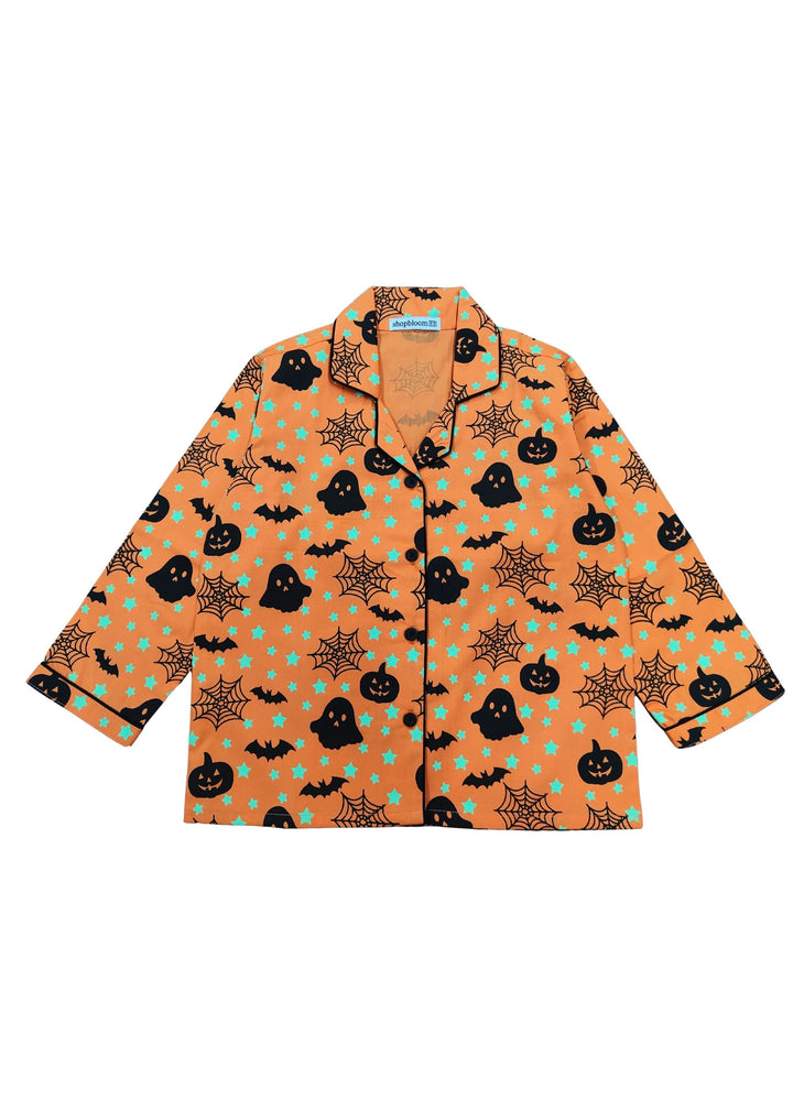 Spooky Nights Glow In The Dark Cotton Long Sleeve Kids Night Suit
