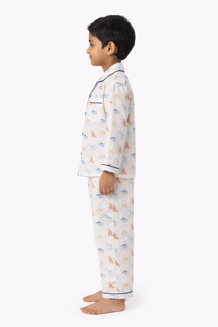 Little Roars Print Long Sleeve Kids Night Suit