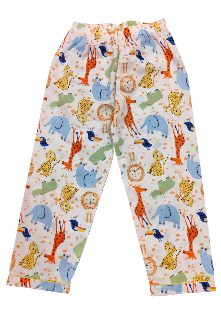 Colorful Animals Print Long Sleeve Kids Night Suit