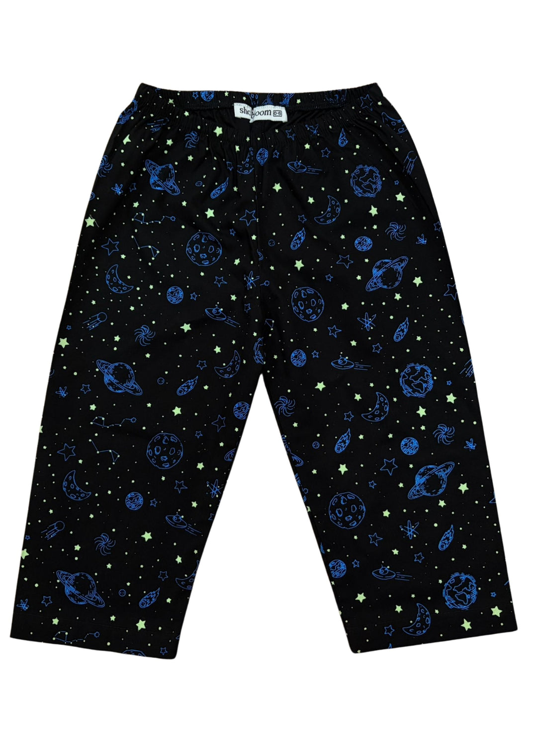 Space Glow In The Dark Print Long Sleeve Kids Night Suit