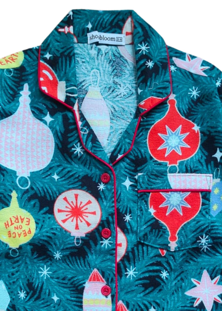 Christmas Comfort Cotton Flannel Long Sleeve Kids Night Suit