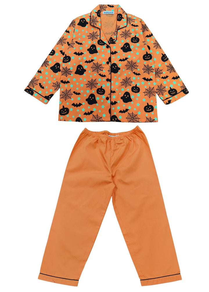 Spooky Nights Glow In The Dark Cotton Long Sleeve Kids Night Suit