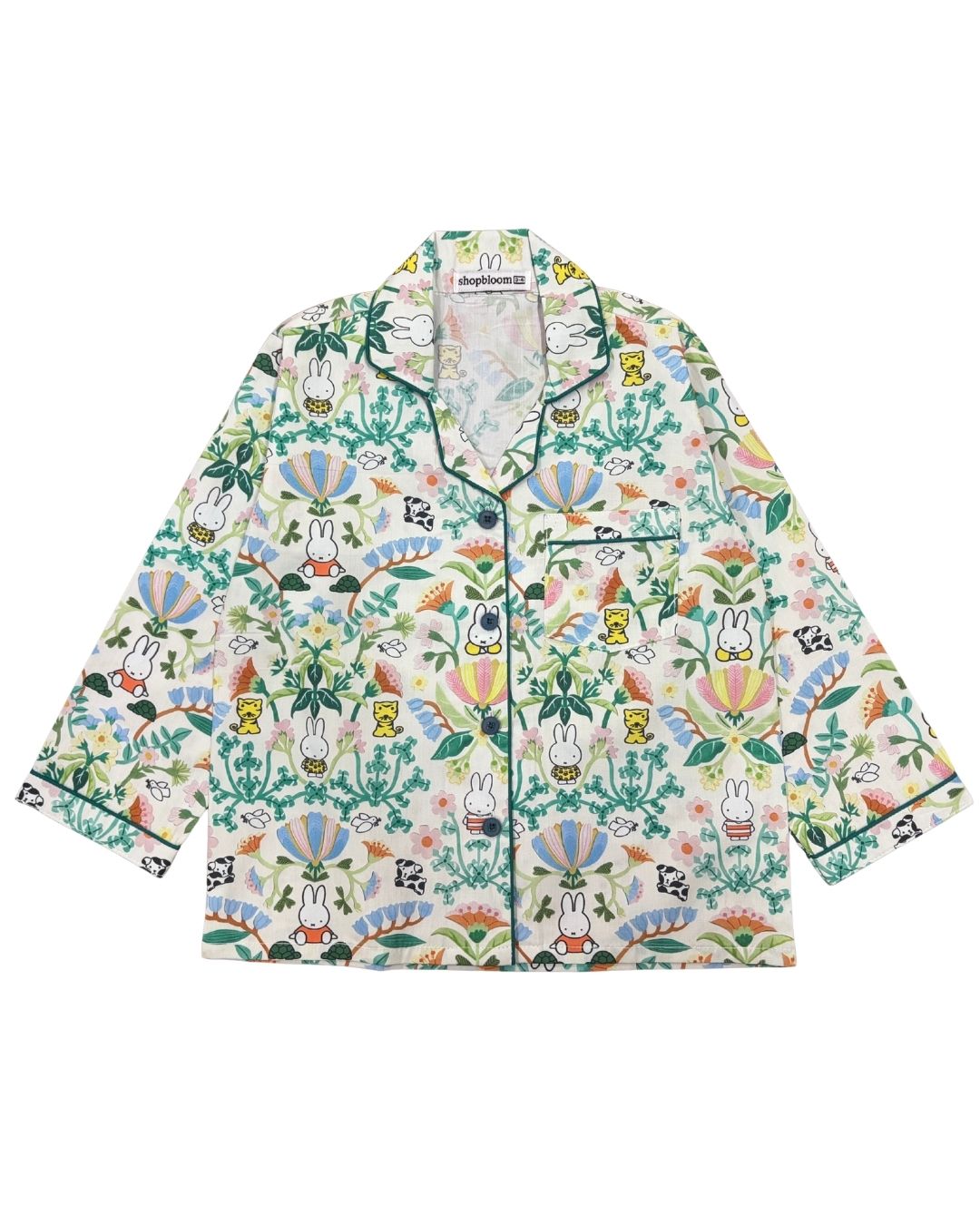 Little Meadow Friends Print Long Sleeve Kids Night Suit