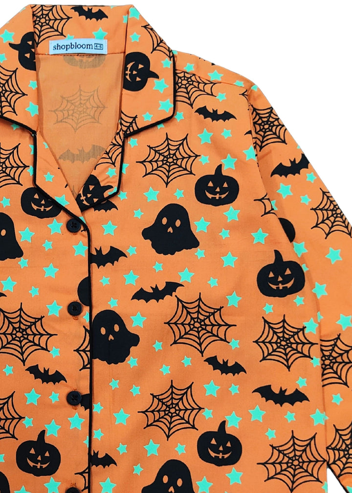 Spooky Nights Glow In The Dark Cotton Long Sleeve Kids Night Suit