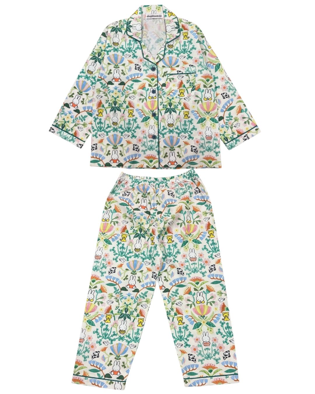 Little Meadow Friends Print Long Sleeve Kids Night Suit
