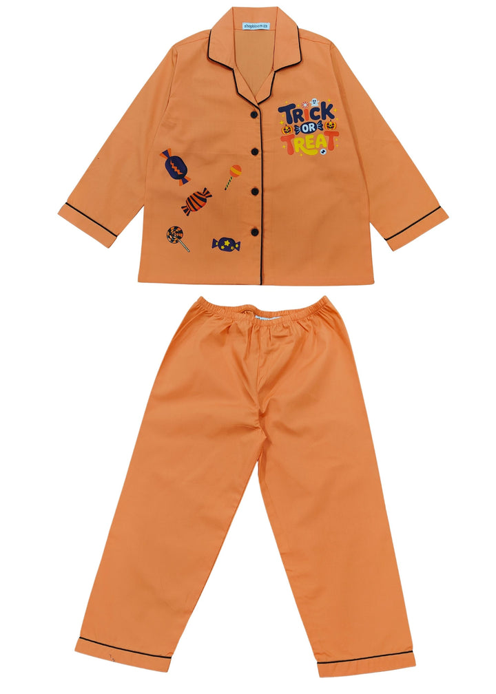 Candy Night Cotton Long Sleeve Kids Night Suit