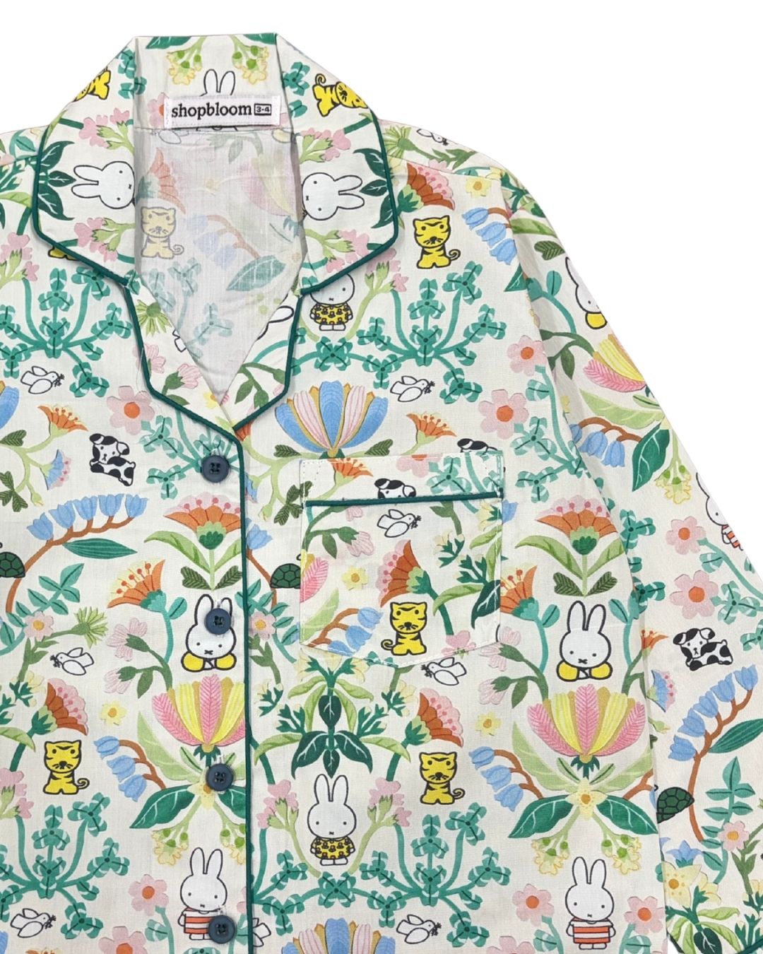 Little Meadow Friends Print Long Sleeve Kids Night Suit