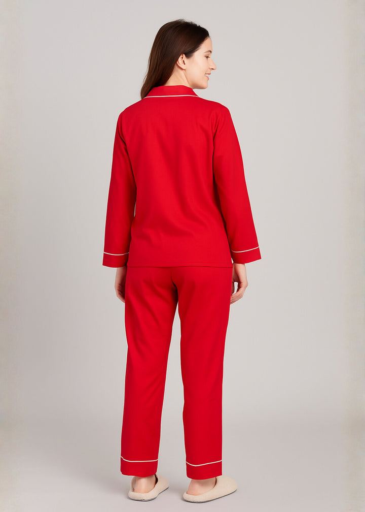 Women's Customized Name Holly Jolly Print Long Sleeve Night Suit