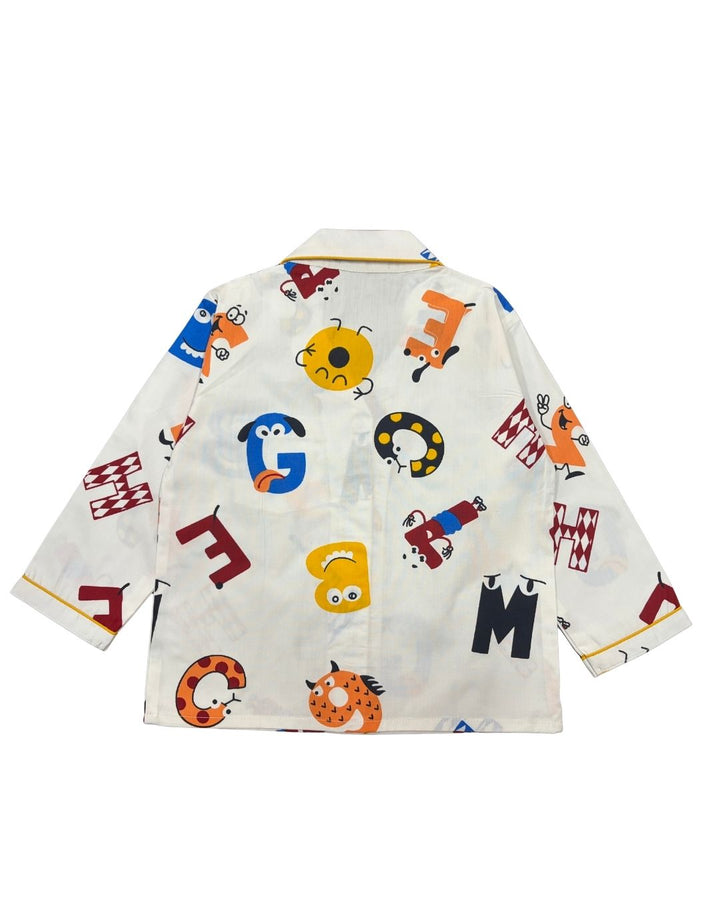Monster Party Print Long Sleeve Kids Night Suit