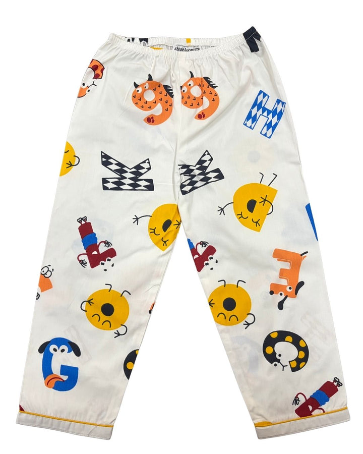 Monster Party Print Long Sleeve Kids Night Suit