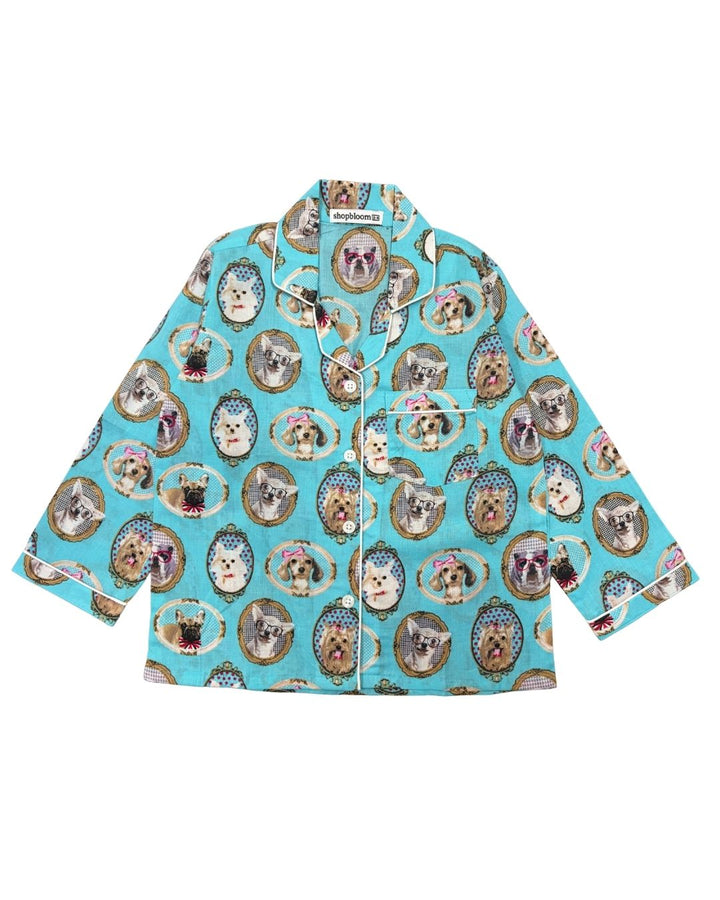 Happy Tails Print Long Sleeve Kids Night Suit