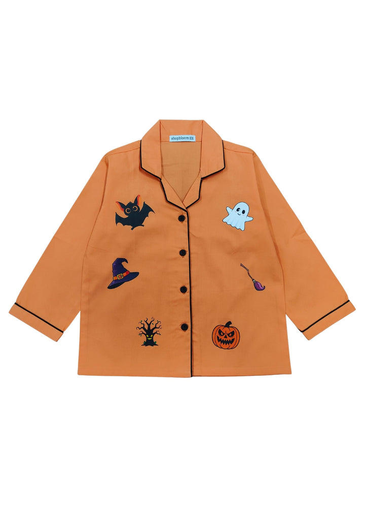 Haunted Night Cotton Long Sleeve Kids Night Suit