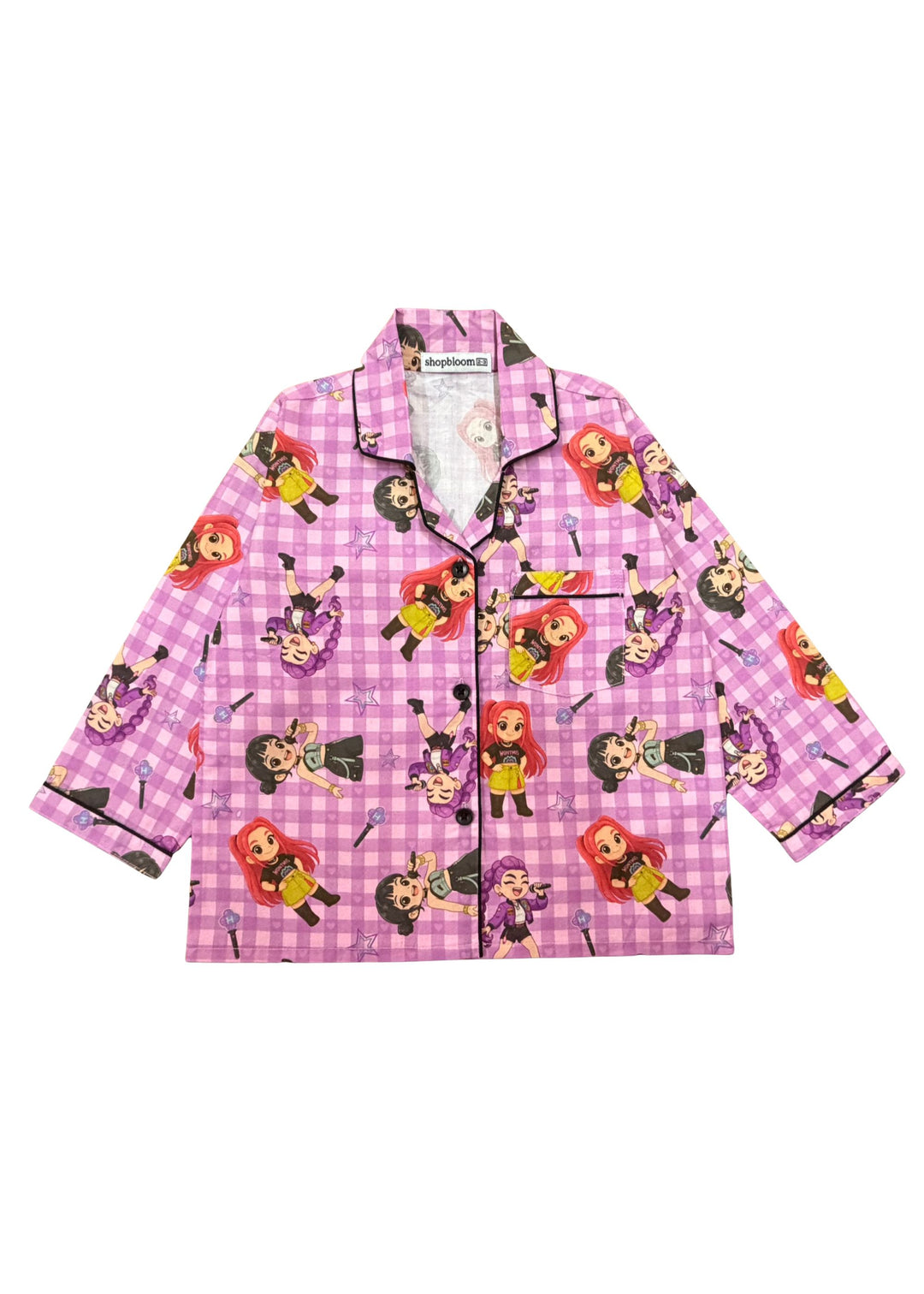 Demon Hunters Midnight Slayer Print Long Sleeve Kids Night Suit