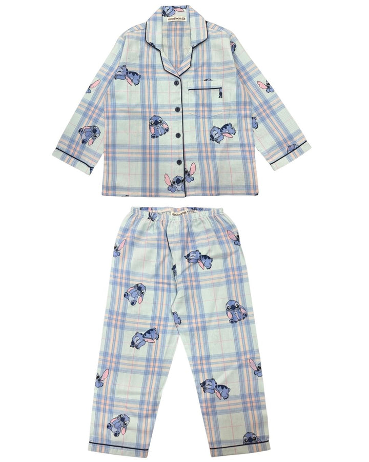 Sleepy Stitch Print Long Sleeve Kids Night Suit