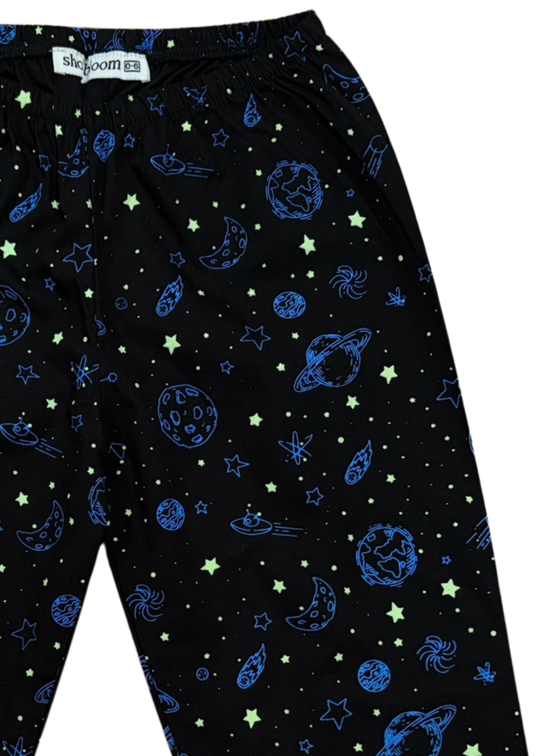 Space Glow In The Dark Print Long Sleeve Kids Night Suit