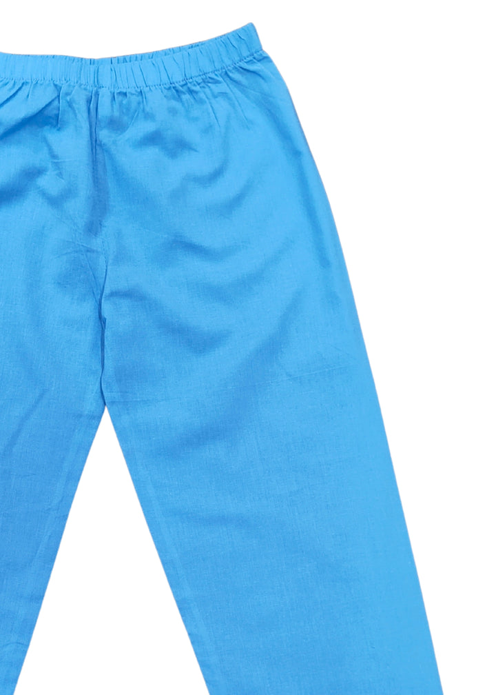 Sky & Tracks Print Round Neck Long Sleeve Kids Night Suit