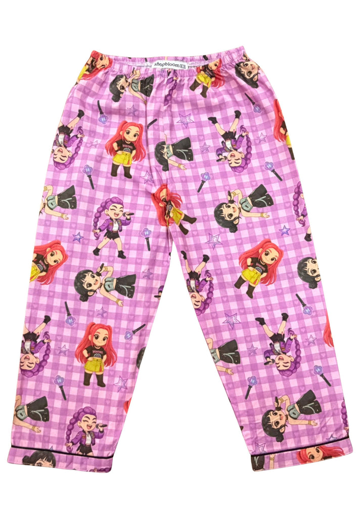 Demon Hunters Midnight Slayer Print Long Sleeve Kids Night Suit