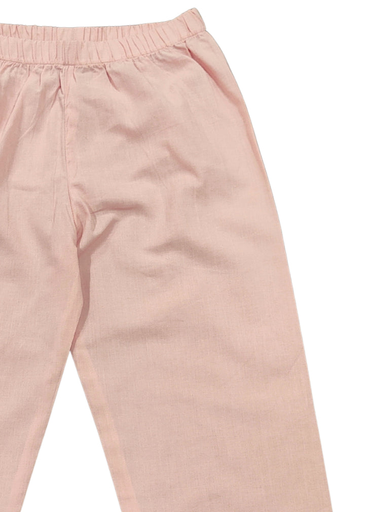 Barbie Doll Glitter Print Round Neck Long Sleeve Kids Night Suit