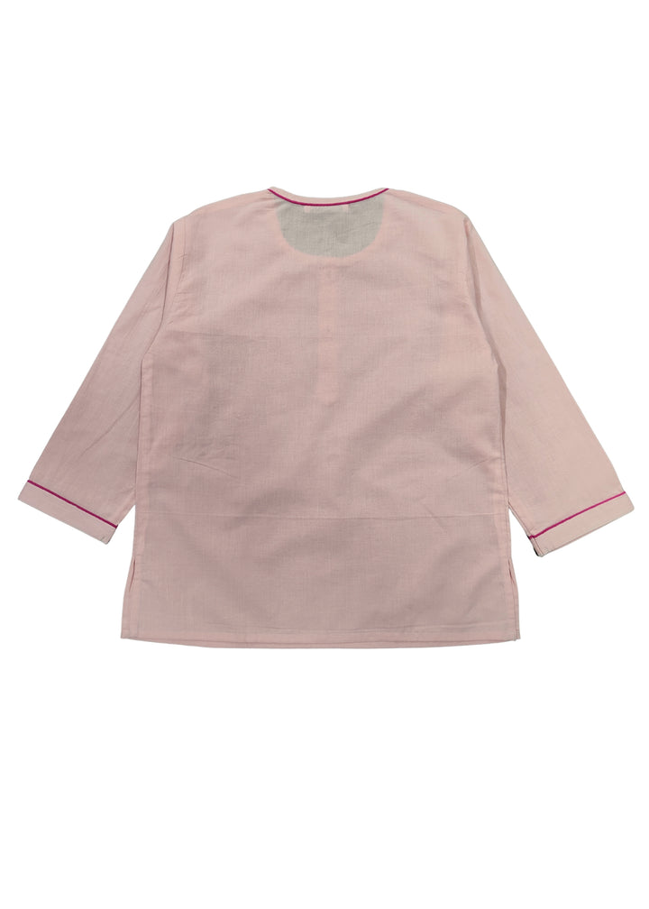 Princess Crown Glitter Print Round Neck Long Sleeve Kids Night Suit