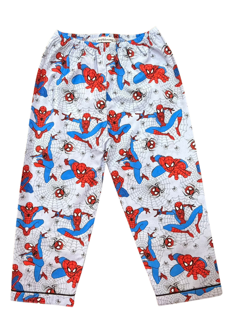 Spider Power Print Long Sleeve Kids Night Suit