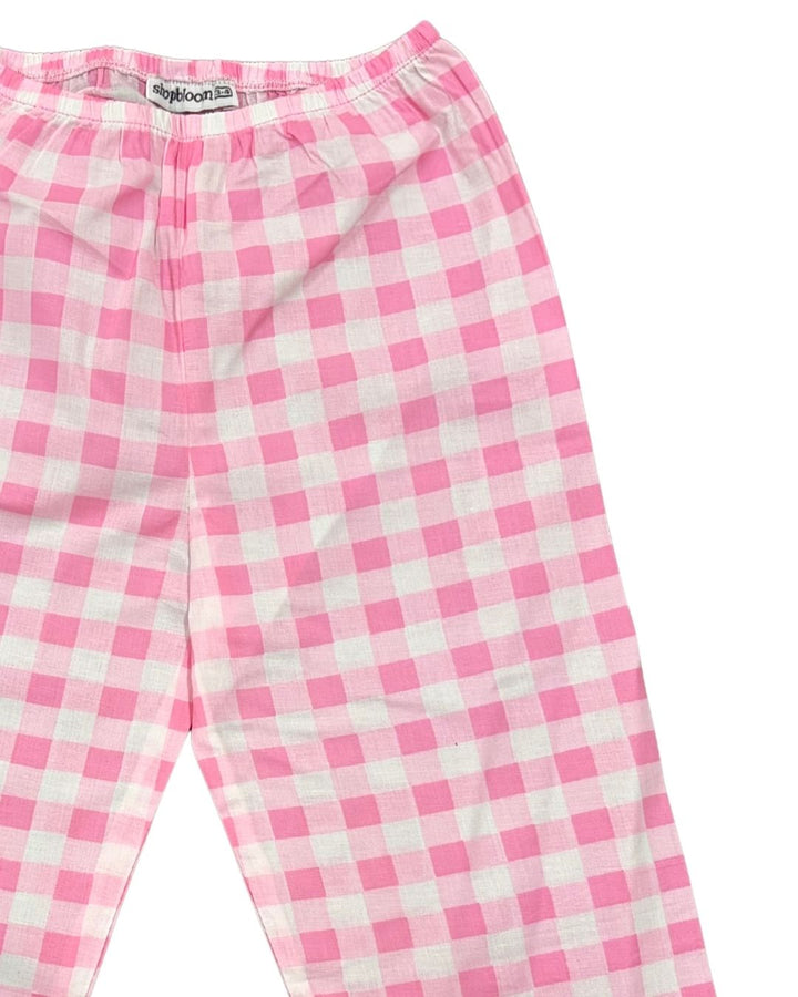 Blush Check Snuggles Print Long Sleeve Kids Night Suit