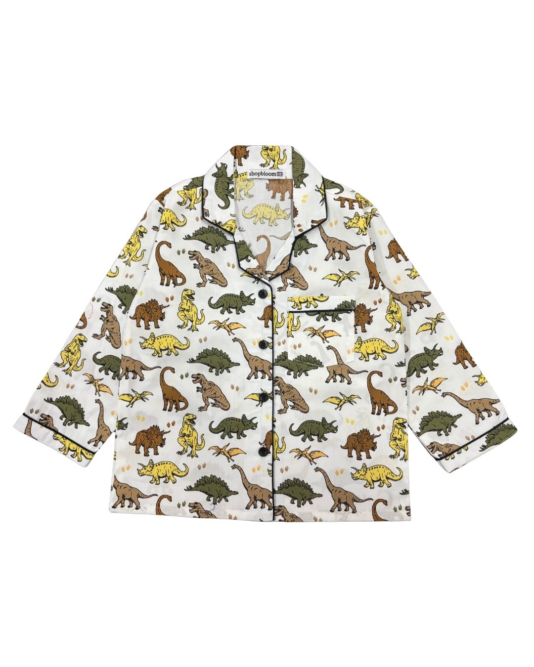 Dino Adventure Print Long Sleeve Kids Night Suit