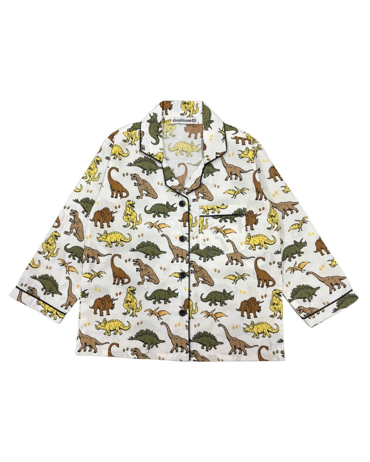 Dino Adventure Print Long Sleeve Kids Night Suit