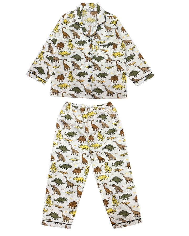 Dino Adventure Print Long Sleeve Kids Night Suit