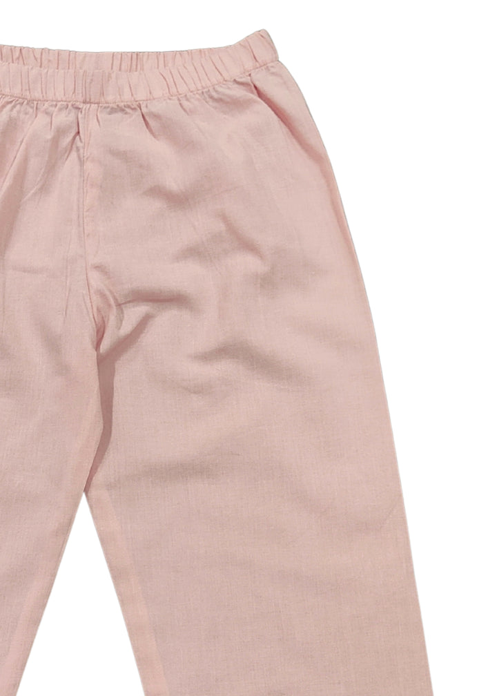 Princess Crown Glitter Print Round Neck Long Sleeve Kids Night Suit