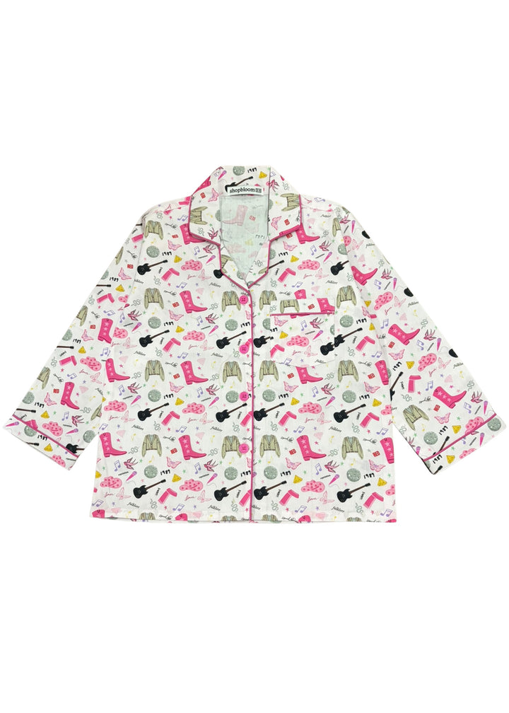 Dream Like A Swiftie Print Long Sleeve Kids Night Suit