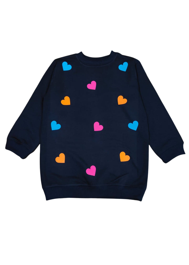 Glow in the Dark Colorful Hearts Kids Sweatshirt