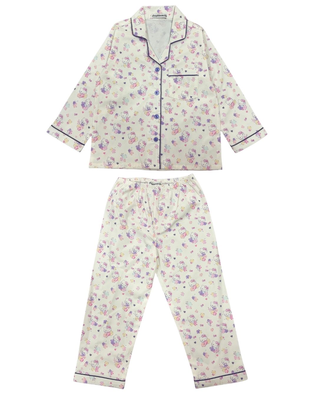 Whisker Wiggles Print Long Sleeve Kids Night Suit