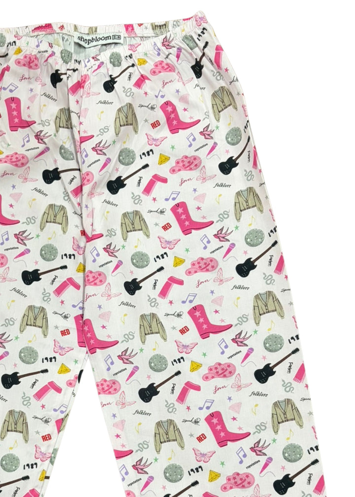 Dream Like A Swiftie Print Long Sleeve Kids Night Suit