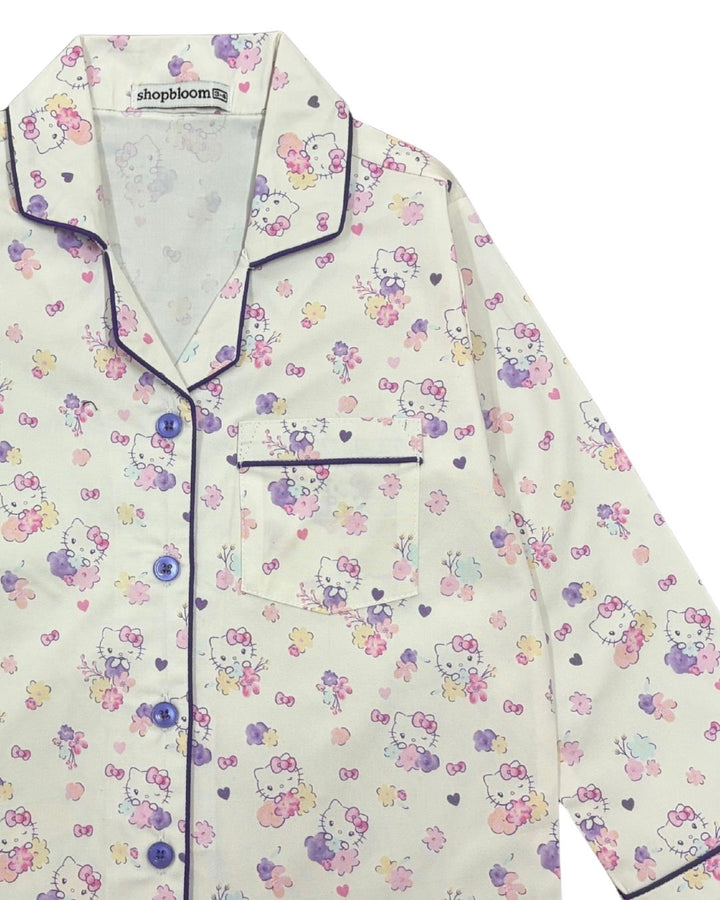 Whisker Wiggles Print Long Sleeve Kids Night Suit