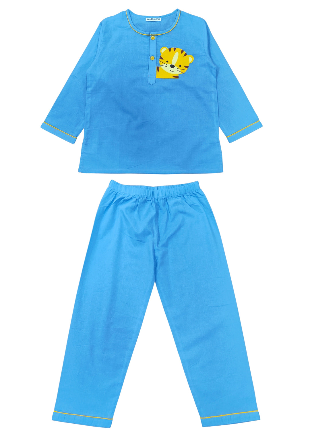 Midnight Roar Print Round Neck Long Sleeve Kids Night Suit