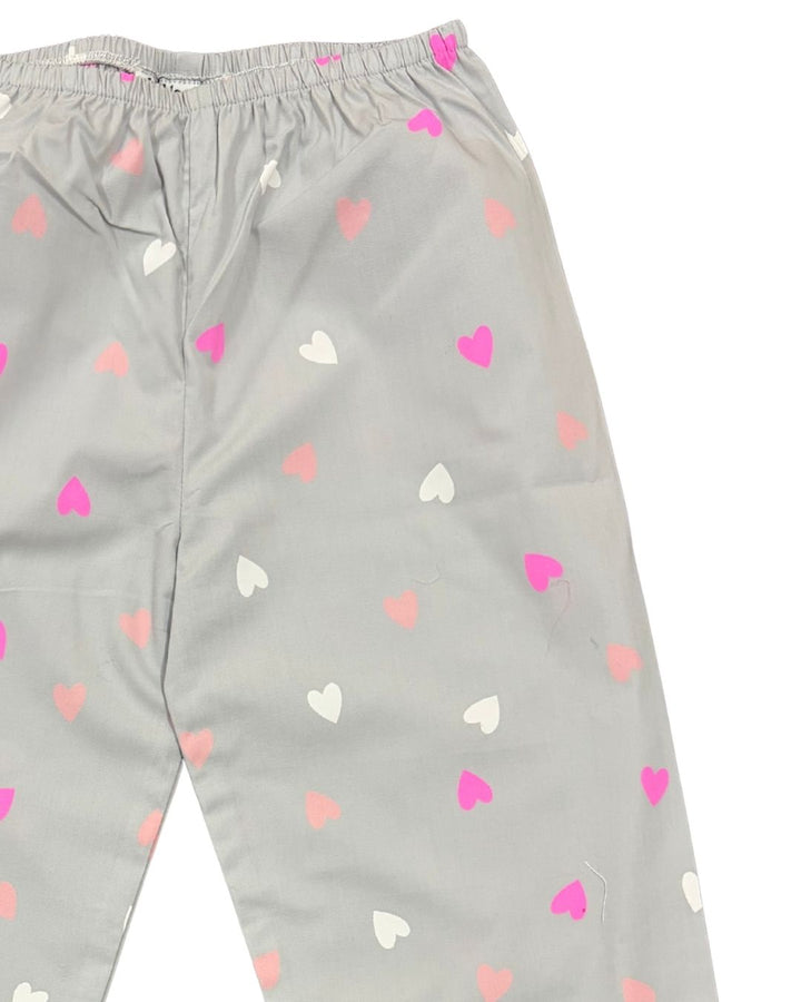 Hearts & Giggles Print Long Sleeve Kids Night Suit